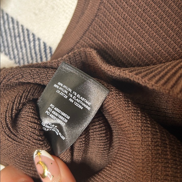 Aritzia Babaton Brown Mocha Knit Sculpt Crop Tank - Picture 5 of 5